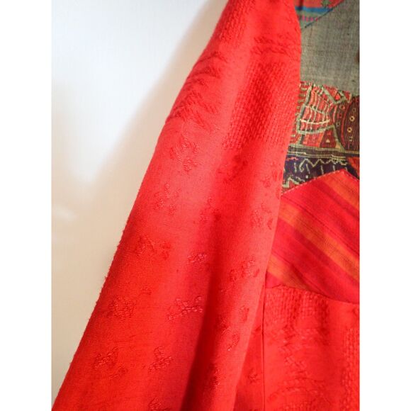 Canvasbacks Patchwork Embroidered Art Jacket Blazer Size 8 Small Red Ornate - Picture 6 of 12